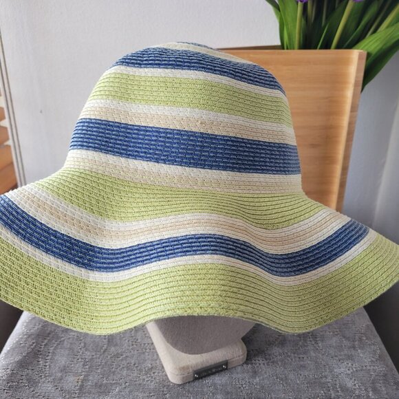 Unbranded Summer /Spring Lime Green Floppy Straw Hat (Size 7 1/8" /Medium) - Picture 11 of 13